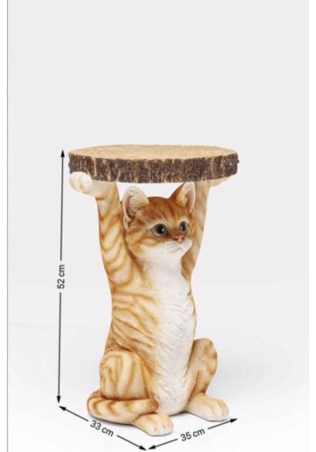 KARE DESIGN Animal Ms Cat sidebord, rundt - polyresin (33)