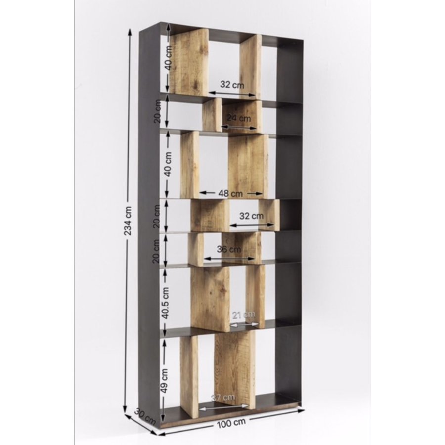 KARE DESIGN Storm Bücherregal - Kiefer natur/Stahl