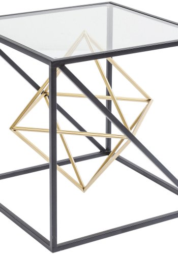 KARE DESIGN Prisma sidebord - klart glas/guld stl, kvadratisk (45x45)