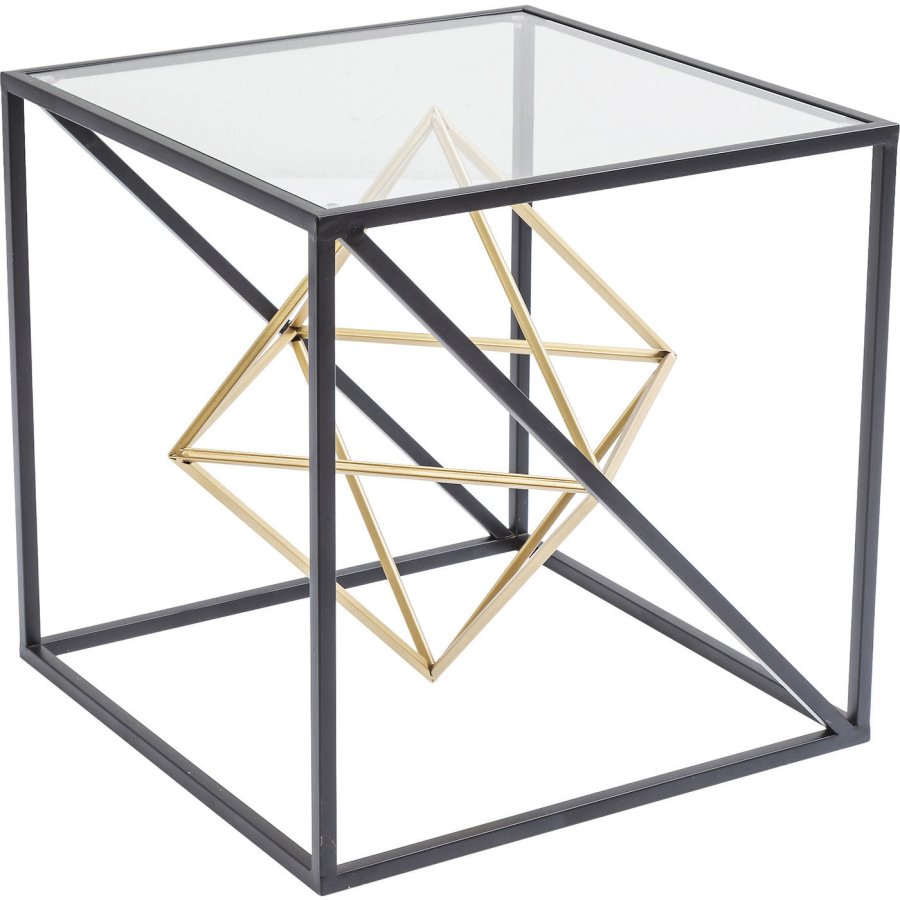 KARE DESIGN Prisma sidebord - klart glas/guld stl, kvadratisk (45x45)
