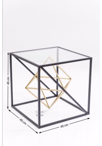 KARE DESIGN Prisma sidebord - klart glas/guld stl, kvadratisk (45x45)