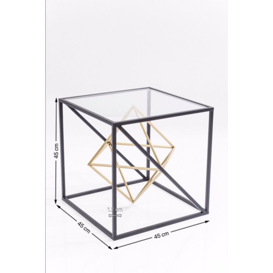 KARE DESIGN Prisma sidebord - klart glas/guld stl, kvadratisk (45x45)