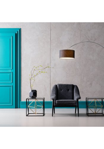 KARE DESIGN Prisma sidebord - klart glas/guld stl, kvadratisk (45x45)