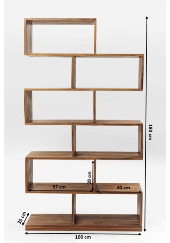 KARE DESIGN Authentico Shelf Zick Zack reol - natur akacietr (180x100)
