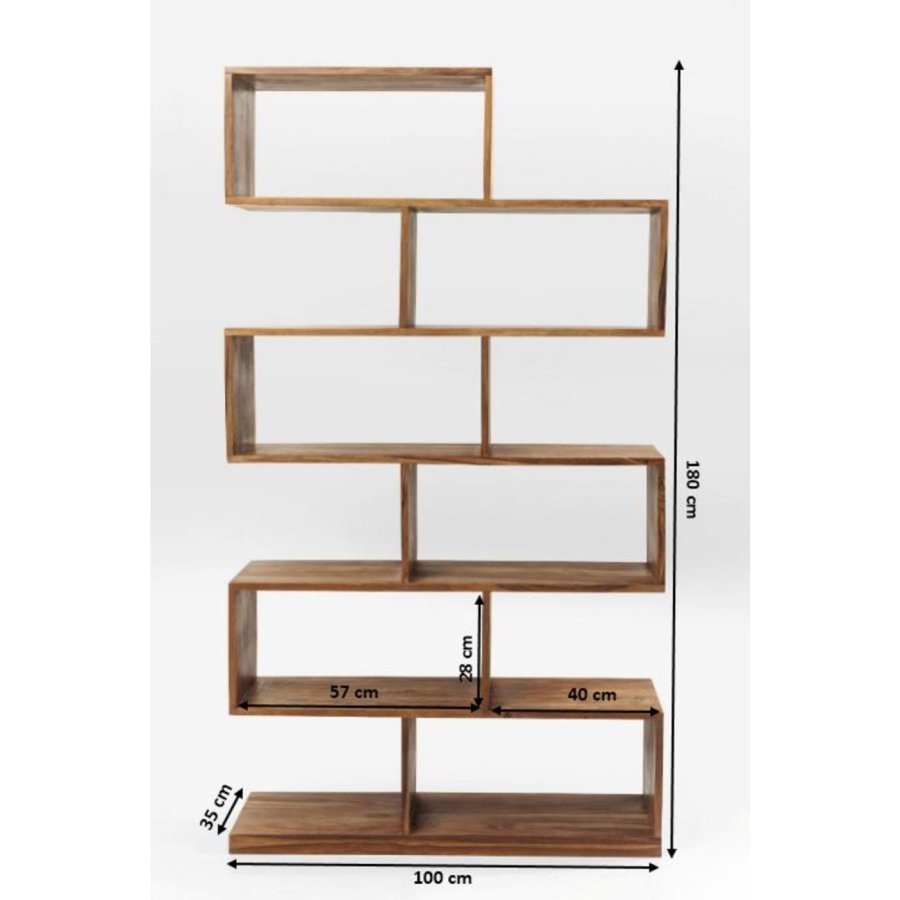 KARE DESIGN Authentico Shelf Zick Zack reol - natur akacietr (180x100)