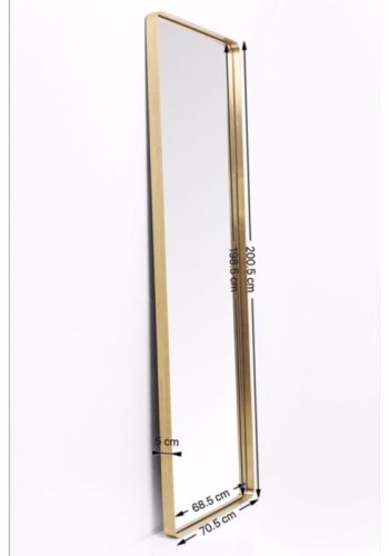 KARE DESIGN Curve rektangulrt speil i messing - speilglass og messingbelagt ramme, firkantet (200x70)