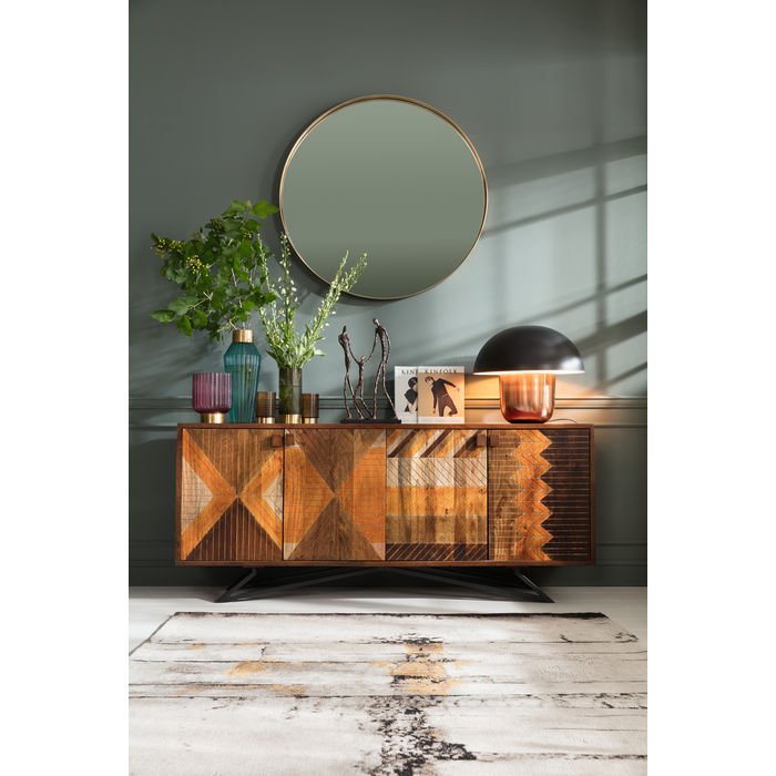 KARE DESIGN Curve Rund Spegel - Spegelglas och Mässing, Runt ( 100 cm)