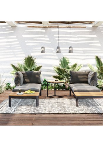 KARE DESIGN Recamiere Happy Day Rechts Chaiselongue - Aluminium, WPC und Polyester (166x66)