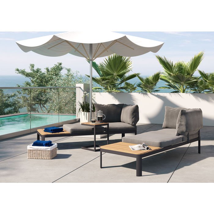 KARE DESIGN Recamiere Happy Day Rechts Chaiselongue - Aluminium, WPC und Polyester (166x66)