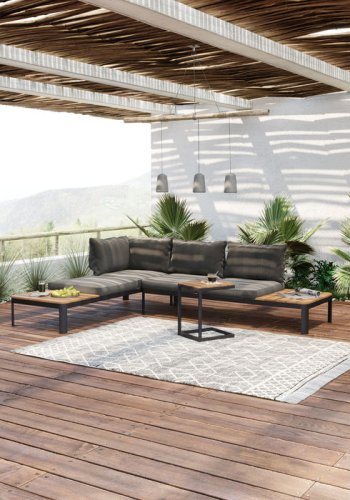 KARE DESIGN rechteckiger Happy Day Gartentisch - Aluminium und WPC (35x32)