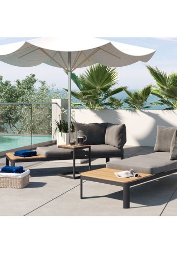 KARE DESIGN rechteckiger Happy Day Gartentisch - Aluminium und WPC (35x32)