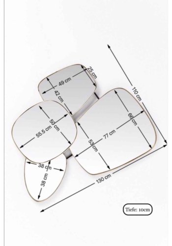 KARE DESIGN Shapes Spiegel - Spiegelglas und Stahl, asymmetrisch (130x105)