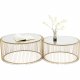 KARE DESIGN Wire Brass sofabord - spejlglas/messing stl, rundt (2/st)