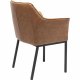 KARE DESIGN Thinktank Brown Sessel - braunes Kunstleder/Stahl, mit Armlehnen