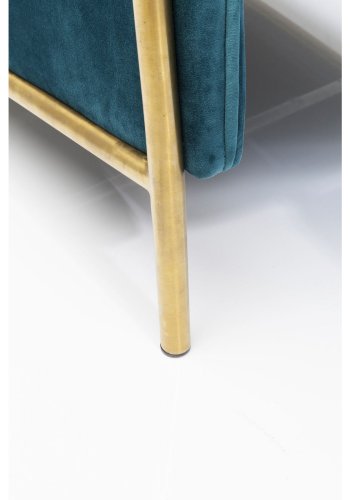 KARE DESIGN Lazy Velvet Blue recliner stol - blt stof/messing stl, m. armln