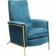 KARE DESIGN Lazy Velvet Blue recliner stol - blt stof/messing stl, m. armln