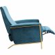 KARE DESIGN Lazy Velvet Blue recliner stol - blt stof/messing stl, m. armln