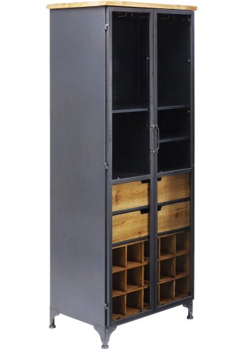 KARE DESIGN Refugio vinskap - stl/naturtre, m. 2 glassdrer