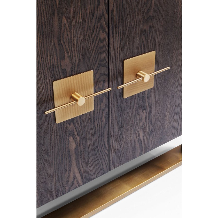 KARE DESIGN Osaka sknk - brunt asketrsfinér/messing stl, m. 4 lger