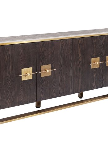 KARE DESIGN Osaka sknk - brunt asketrsfinér/messing stl, m. 4 lger