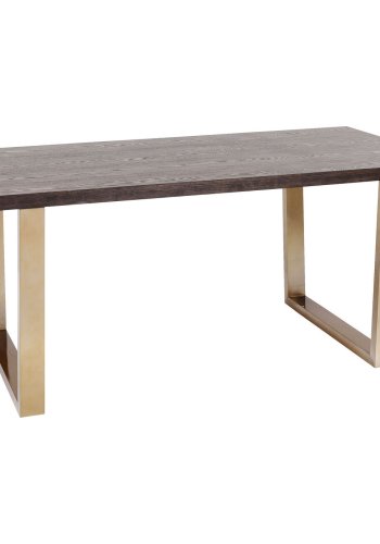 KARE DESIGN Osaka Duo Esstisch - braunes Eschenfurnier/Messingstahl (180x90)