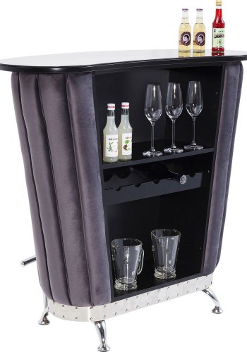 KARE DESIGN After Work Chrome bardisk - sort glas/stof/slv stl