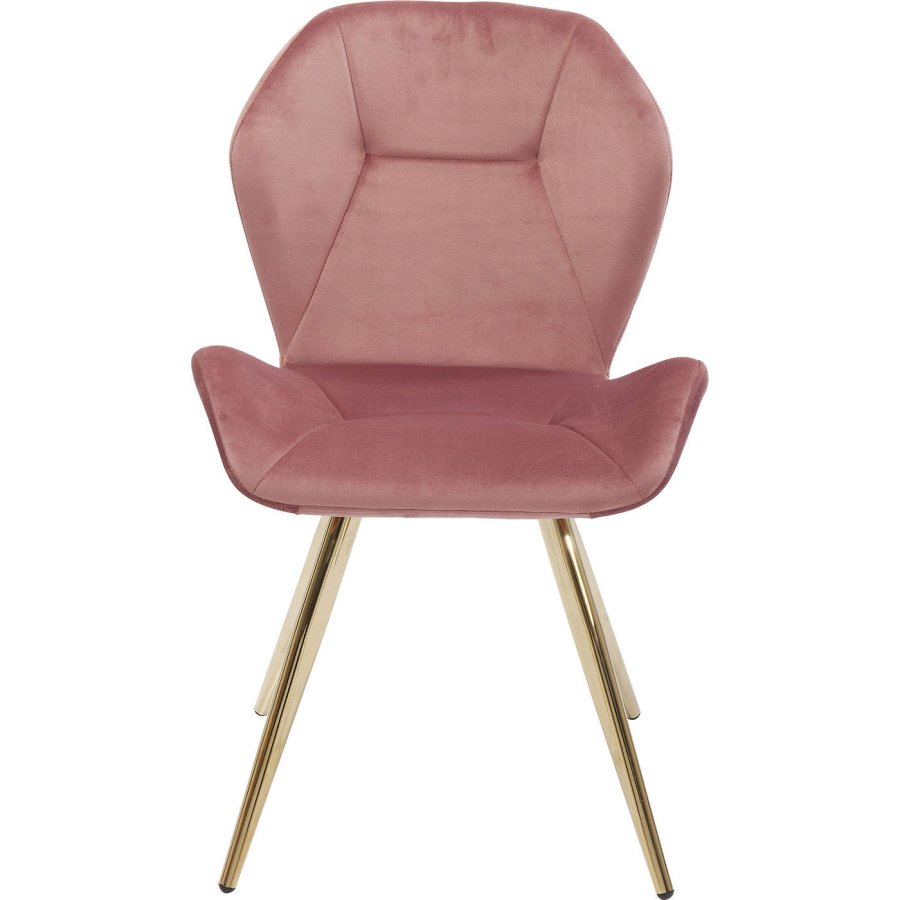 KARE DESIGN  Viva Mauve Esszimmerstuhl – rosa Stoff/messingbeschichteter Stahl