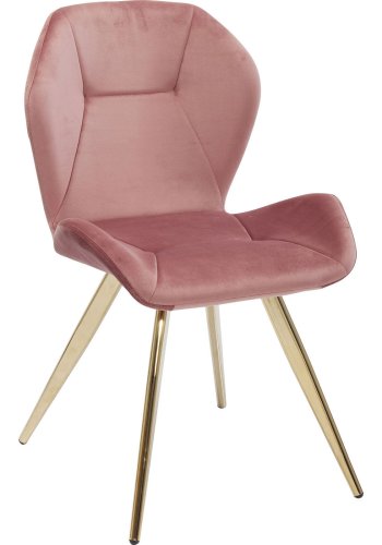 KARE DESIGN  Viva Mauve Esszimmerstuhl – rosa Stoff/messingbeschichteter Stahl