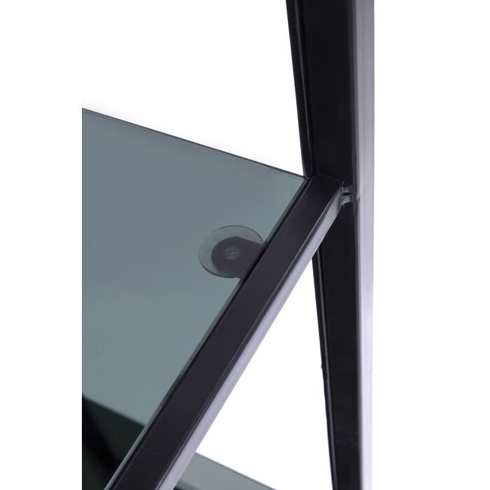 KARE DESIGN Takbokhylle, rektangulr - antrasittglass og sort stl (H:195)