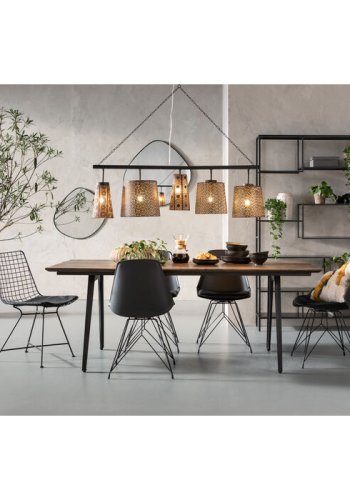 KARE DESIGN Takbokhylle, rektangulr - antrasittglass og sort stl (H:195)