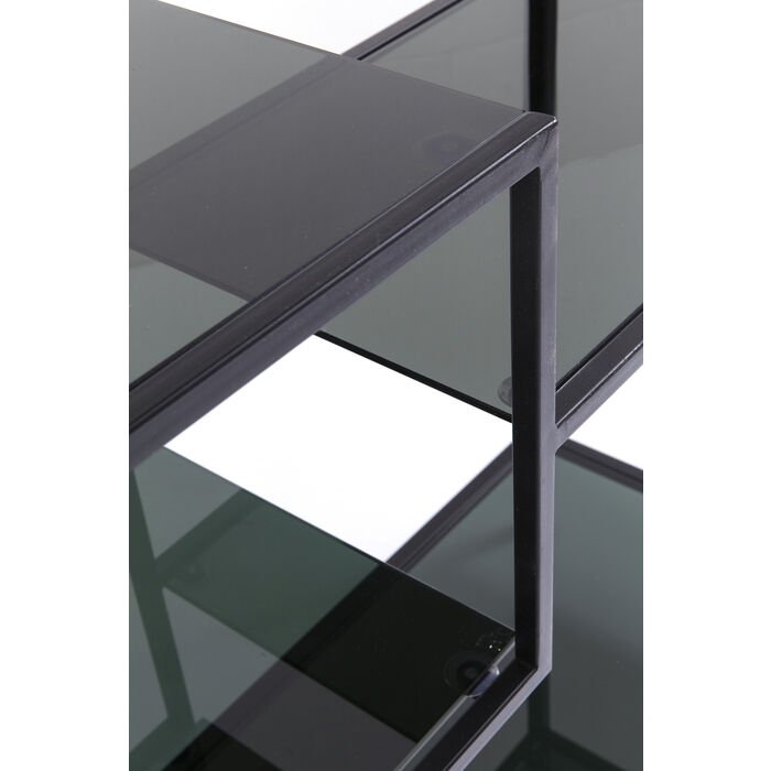 KARE DESIGN Loft reol, rektangulr - antracit glas og sort stl (H:100)