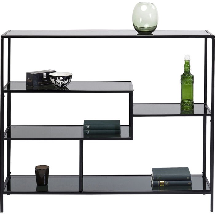 KARE DESIGN Loft reol, rektangulr - antracit glas og sort stl (H:100)