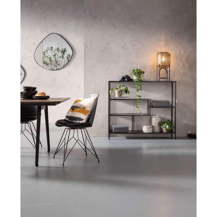 KARE DESIGN Loft reol, rektangulr - antracit glas og sort stl (H:100)