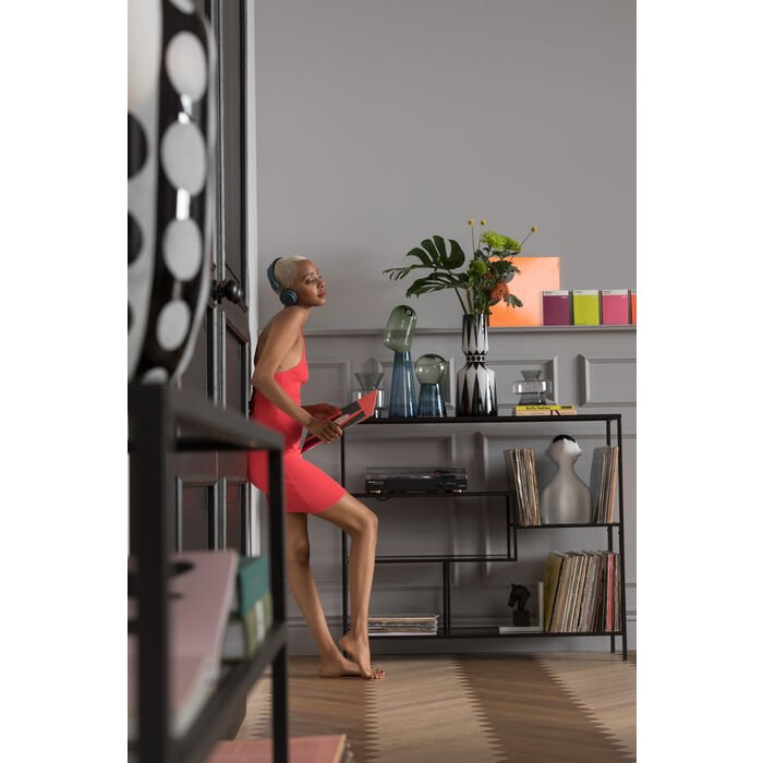 KARE DESIGN Loft reol, rektangulr - antracit glas og sort stl (H:100)