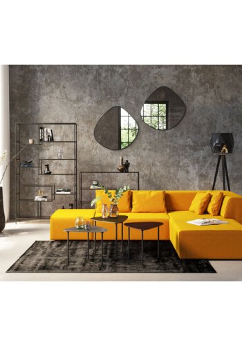 KARE DESIGN Loft reol, rektangulr - antracit glas og sort stl (H:100)