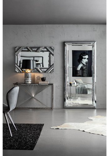 KARE DESIGN Bounce Wandspiegel - Glas/Silber Spiegelglas/MDF, rechteckig (207x99) 