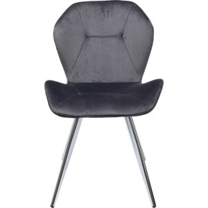 KARE DESIGN Viva Grey Chrome spisebordsstol - antracitgr velour og stl