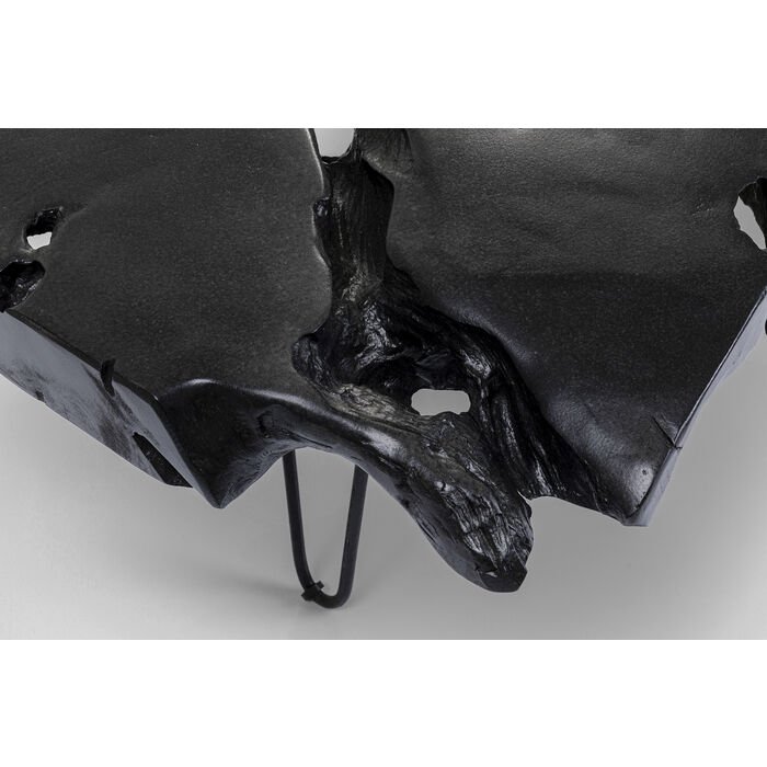 KARE DESIGN Aspen sofabord, organisk - sort teaktr og stl (100x40)