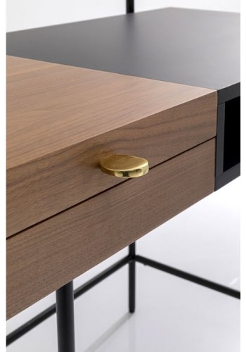 KARE DESIGN Vanity makeup bord, m. 2 rum - spejlglas, valnd krydsfiner og stl