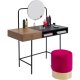 KARE DESIGN Vanity makeup bord, m. 2 rum - spejlglas, valnd krydsfiner og stl