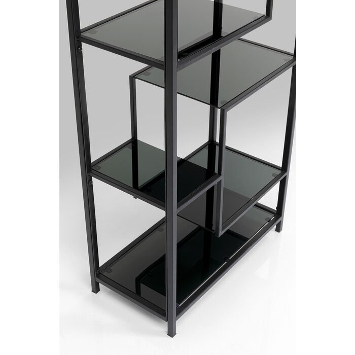 KARE DESIGN Loft reol, rektangulr - antracit glas og sort stl (H:195)