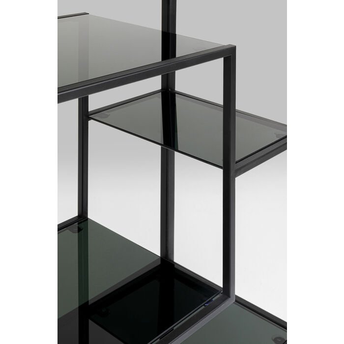 KARE DESIGN Loft reol, rektangulr - antracit glas og sort stl (H:195)