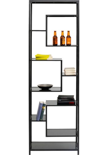 KARE DESIGN Loft reol, rektangulr - antracit glas og sort stl (H:195)