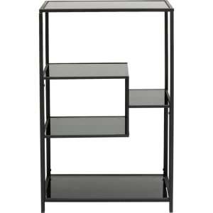 KARE DESIGN Loft reol, rektangulr - antracit glas og sort stl (H:100)