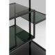 KARE DESIGN Loft reol, rektangulr - antracit glas og sort stl (H:100)