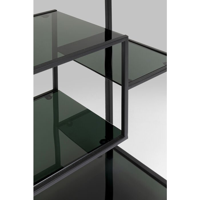 KARE DESIGN Loft reol, rektangulr - antracit glas og sort stl (H:100)