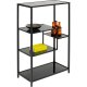 KARE DESIGN Loft reol, rektangulr - antracit glas og sort stl (H:100)