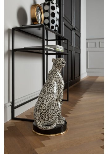 KARE DESIGN Loft konsollbord, m. 1 hylle - glass og sort stl (85x30)