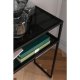 KARE DESIGN Loft konsollbord, m. 1 hylle - glass og sort stl (85x30)