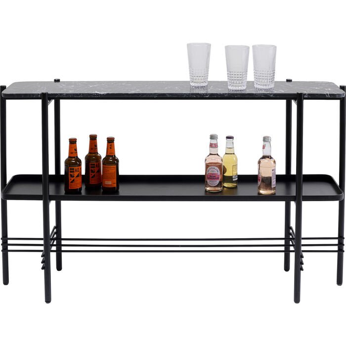 KARE DESIGN Bennet konsolbord, m. hylde - marmor og stl (120x30)